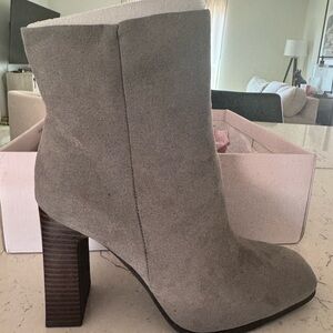 Gray Suede Ankle Boots